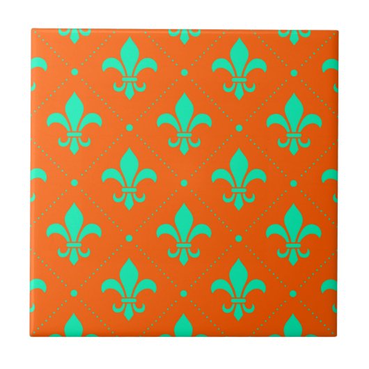 Fleur-de-Lis Pattern Tegeltje (Voorkant)