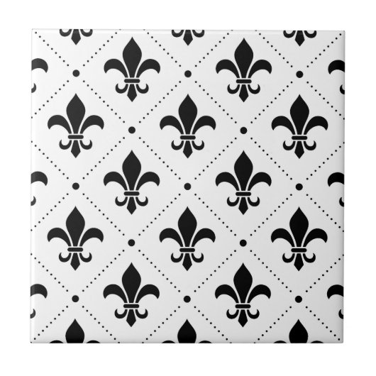 Fleur De Lis Pattern Tegeltje (Voorkant)