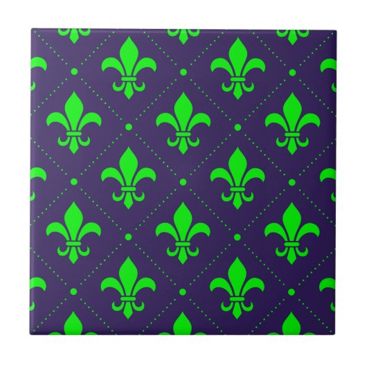 Fleur-de-Lis Pattern Tegeltje (Voorkant)