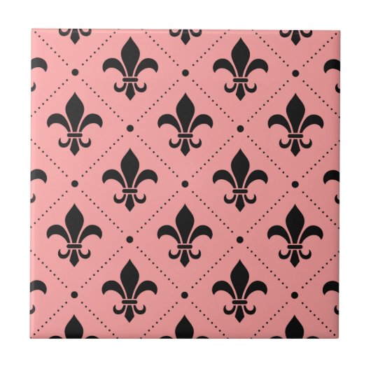 Fleur De Lis Pattern Tegeltje (Voorkant)