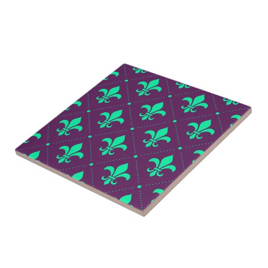 Fleur-de-Lis Pattern Tegeltje (Zijkant)