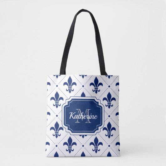 Fleur-de-lis Pattern Tote Bag (Voorkant)