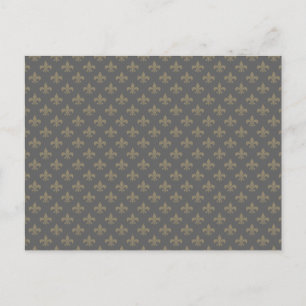 Fleur de lis Pattern + uw afbeelding of tekst Briefkaart