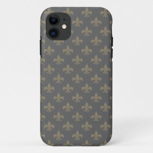 Fleur de lis Pattern + uw afbeelding of tekst iPhone 11 Hoesje