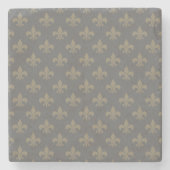 Fleur de lis Pattern + uw afbeelding of tekst Stenen Onderzetter (Voorkant)