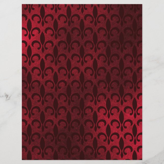 Fleur de Lis Patterned Scrapbook Ephemera (Voorkant)