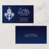 Fleur-de-lis Pearl en Lapis Lazuli Ornament Visitekaartje (Voorkant / Achterkant)