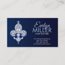 Fleur-de-lis Pearl en Lapis Lazuli Ornament Visitekaartje