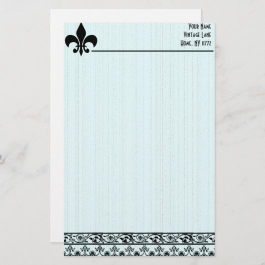 Fleur De Lis Personal Stationery Briefpapier (Voorkant / Achterkant)