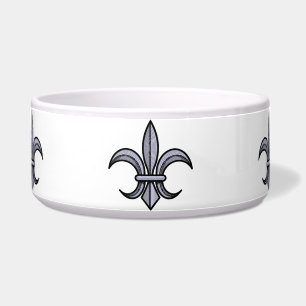 Fleur-de-Lis Pet Bowl (zilver) Voerbakje