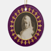 Fleur-de-lis Photo Lijst Keramisch Ornament (Links)