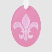 Fleur de Lis Pink - Gepersonaliseerd Ornament (achterkant)