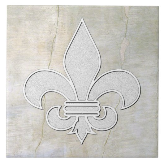 Fleur-de-lis Plaster Kijk Tegeltje (Voorkant)