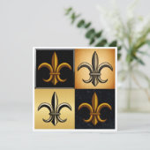 Fleur De Lis Plein Uitnodiging (Staand voorkant)