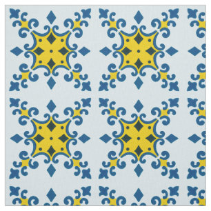 Fleur De Lis Portugees Azulejo Diamant Vorm Stof