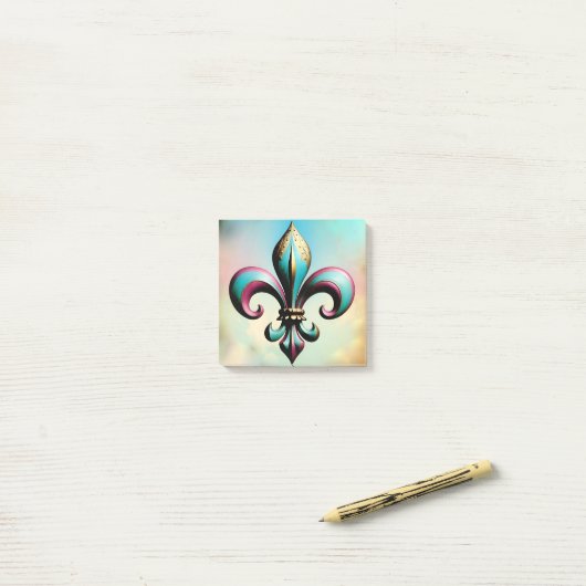 Fleur de lis Post-it Notes (Op bureau)