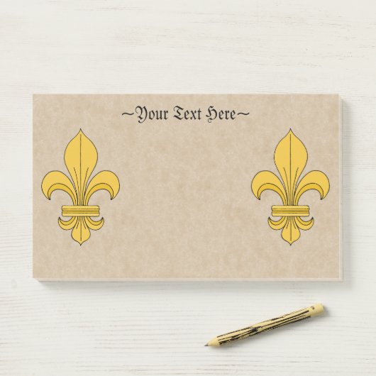 Fleur-de-lis Post-it® Notes (Op bureau)