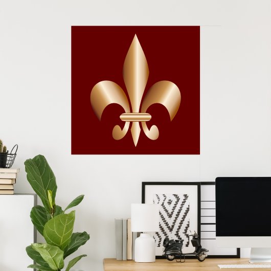 Fleur de lis poster (Thuiskantoor)