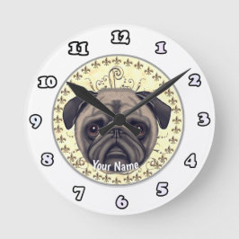 Fleur De Lis Pug klok