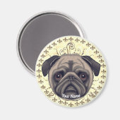 Fleur De Lis Pug Magneet (Voorkant / Achterkant)