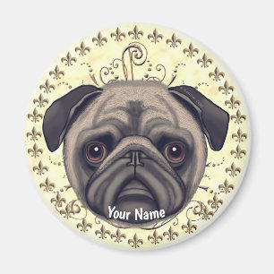 Fleur De Lis Pug Magneet