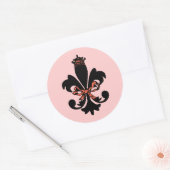 Fleur de lis Queen met boeg Ronde Sticker (Envelop)