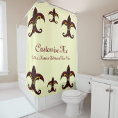 Fleur de Lis Red/Gold Douchegordijn (In situ)