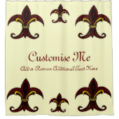 Fleur de Lis Red/Gold Douchegordijn (Voorkant)