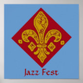 Fleur De Lis Red, Jazz Fest Poster (Voorkant)