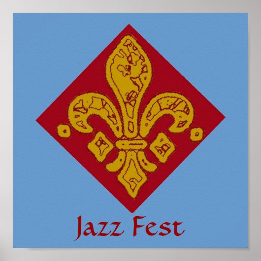 Fleur De Lis Red, Jazz Fest Poster (Voorkant)