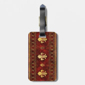 Fleur-de-lis Red Marble en Gold Bagagelabel (Achterkant verticaal)