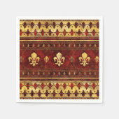 Fleur-de-lis Red Marble en Gold Servet (Voorkant)