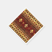 Fleur-de-lis Red Marble en Gold Servet (Hoek)