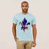 Fleur de lis Red White Blue -2 T-shirt (Voorkant volledig)