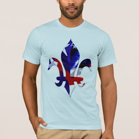 Fleur de lis Red White Blue -2 T-shirt (Voorkant)