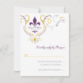 Fleur de Lis Reply Card RSVP Kaartje (Voorkant)
