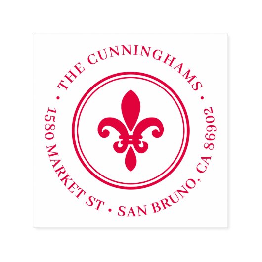 Fleur De Lis |  retouradres Zelfinktende Stempel (Design)