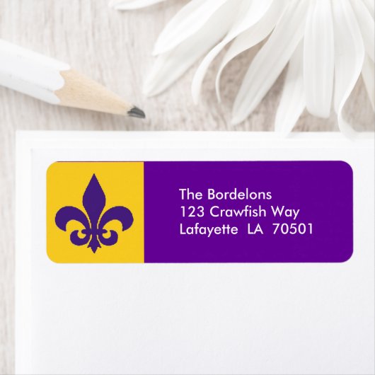 Fleur de Lis Retouradreslabels Etiket (Insitu)