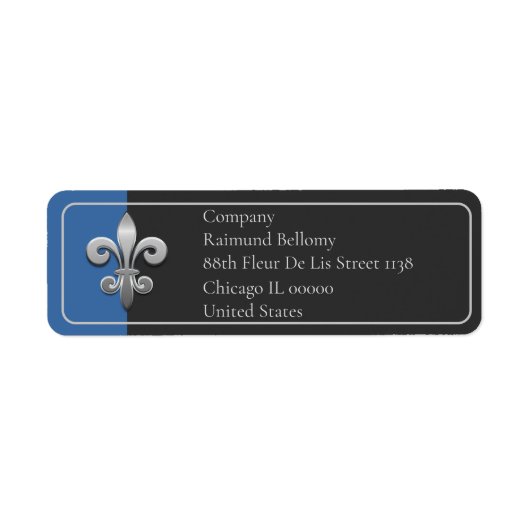 Fleur De Lis Return Address Label (Voorkant)