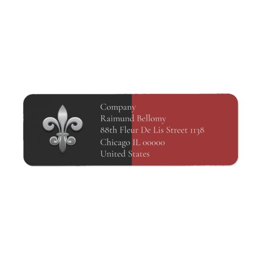 Fleur De Lis Return Address Label (Voorkant)