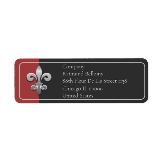Fleur De Lis Return Address Label (Voorkant)