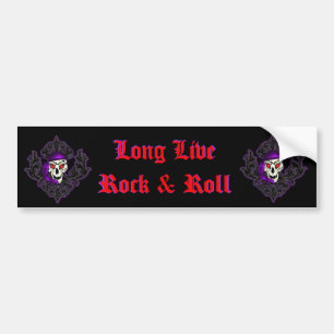 Fleur de Lis Rock & Roll Skull Bumpersticker