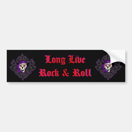 Fleur de Lis Rock & Roll Skull Bumpersticker (Voorkant)