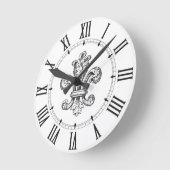 Fleur de Lis Roman Numerals Ronde Klok (Hoek)