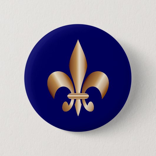 Fleur de lis ronde button 5,7 cm (Voorkant)