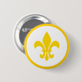 Fleur de Lis Ronde Button 5,7 Cm (Voorkant /achterkant)