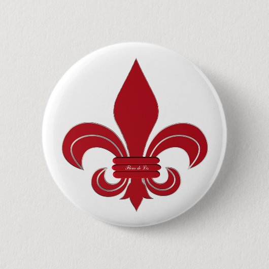 Fleur de Lis Ronde Button 5,7 Cm (Voorkant)