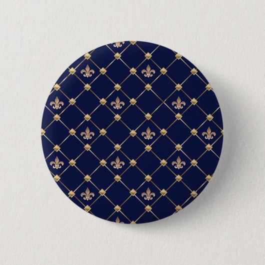 Fleur de Lis Ronde Button 5,7 Cm (Voorkant)