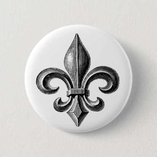 Fleur-de-Lis Ronde Button 5,7 Cm (Voorkant)