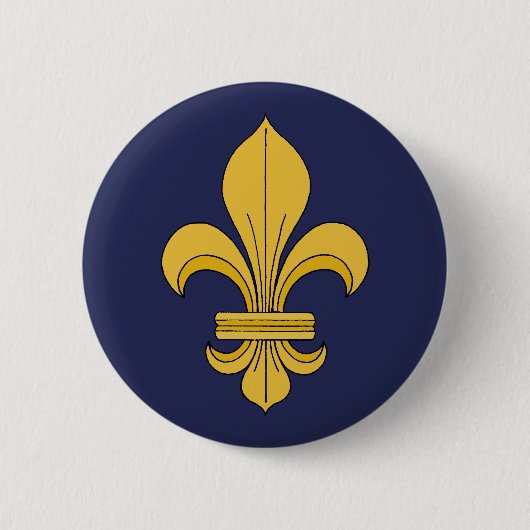 Fleur-de-lis Ronde Button 5,7 Cm (Voorkant)
